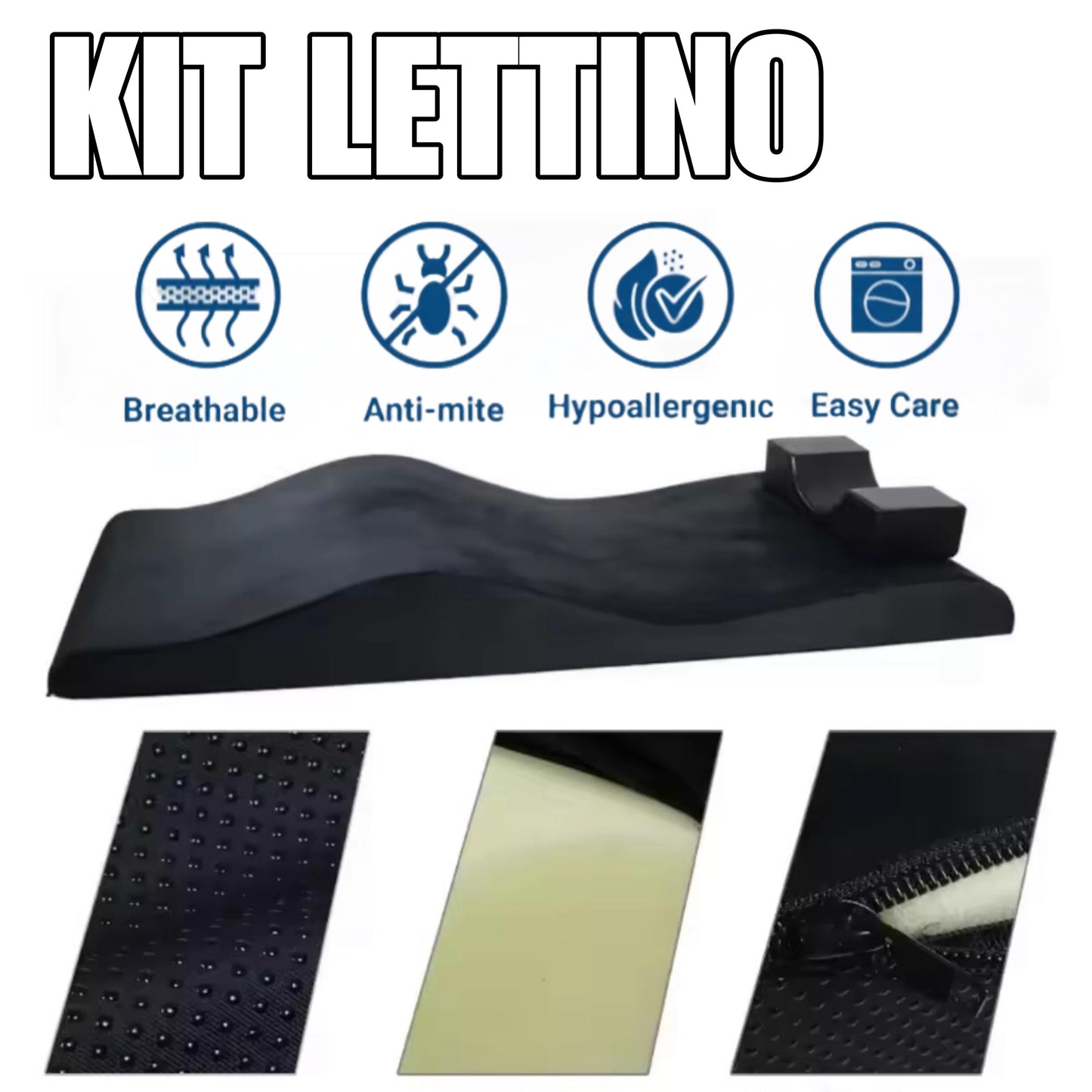 1.Materasso 
1.Copri lettino abbinato con il materasso 
1.Copri materasso 
Tempi di spedizione 14 giorni costi di spedizione inclusi