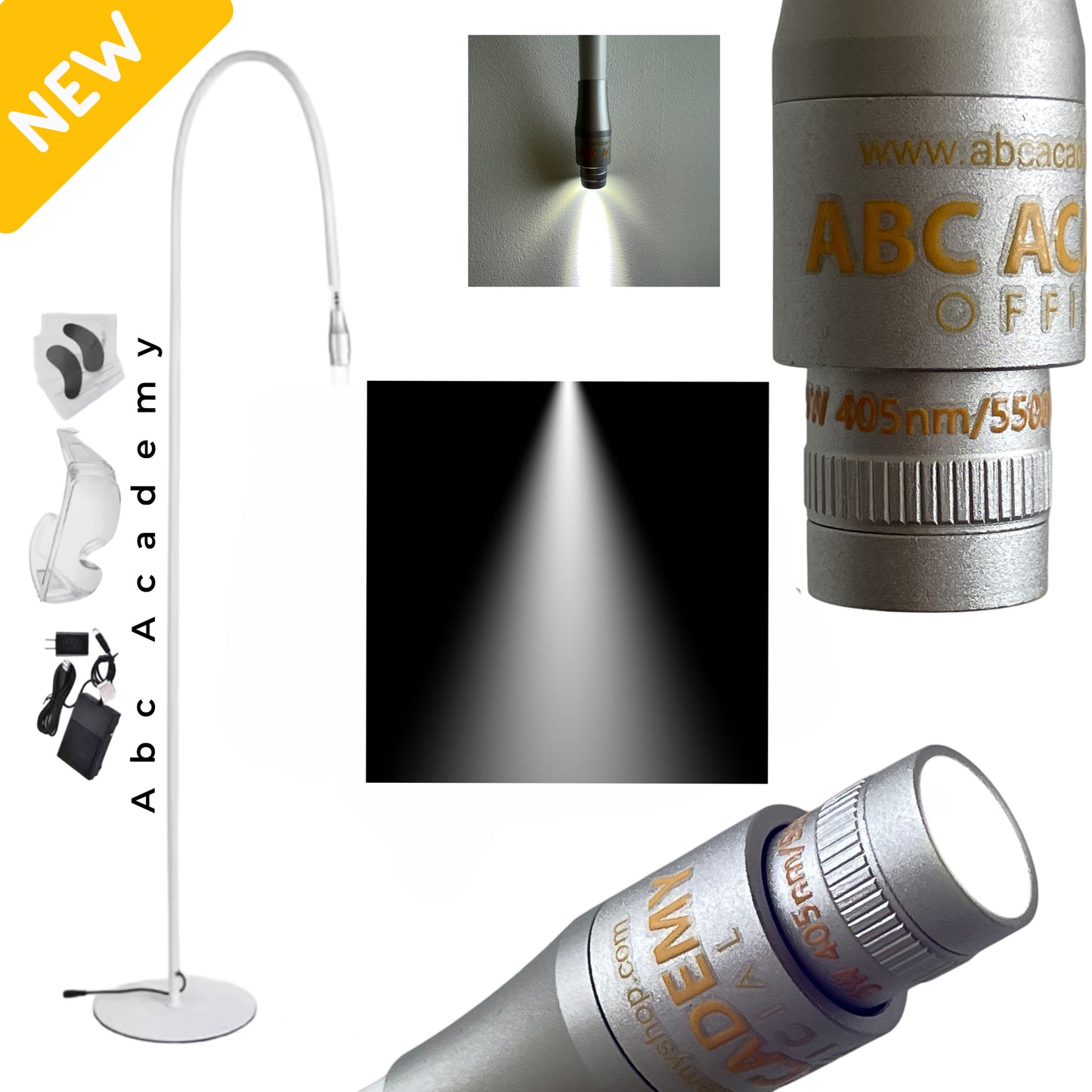 Luce UV BIANCA per ciglia a LED 405nm 5/10W Spettro bianco regolabile Lampada polimerizzante UV ad asciugatura rapida da 1 secondo