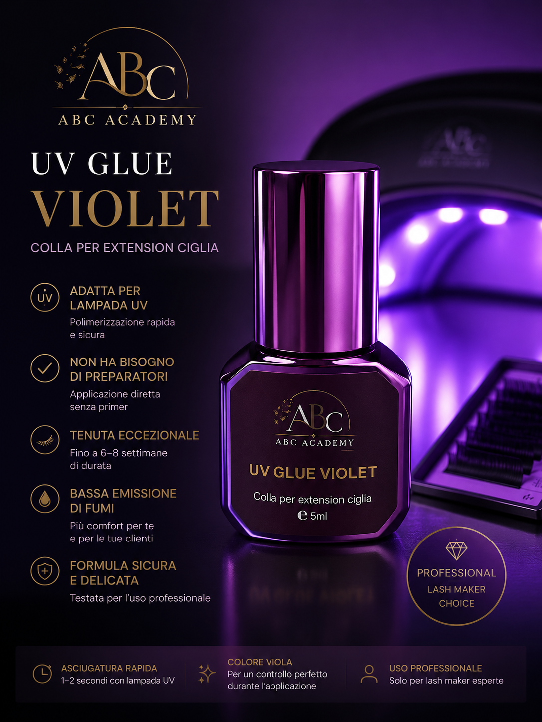 Colla uv viola 1/2 secondi