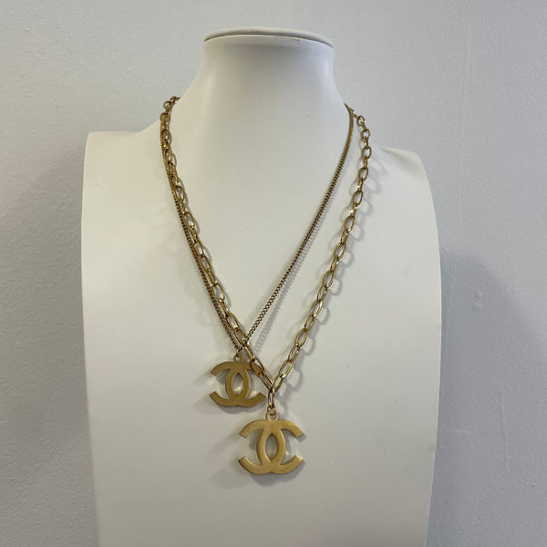 Ch big double gold Collana - Acciaio inossidabile