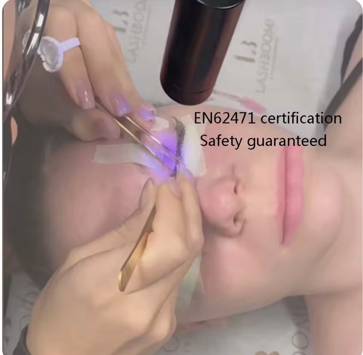 Luce UV viola  per ciglia a LED  405nm 5 w  Spettro viola regolabile Lampada polimerizzante UV ad asciugatura rapida da 1 secondo BLACK