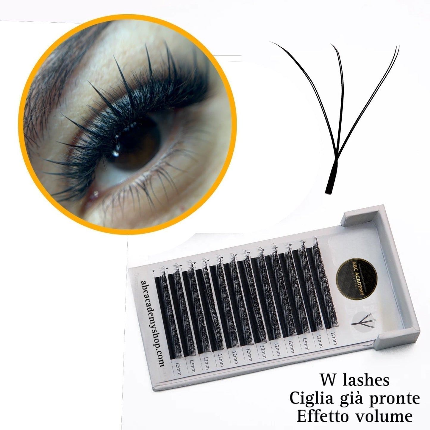 W lashes double 6d D curl 7 mm