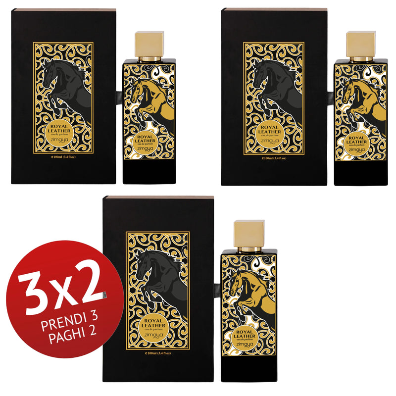 Zimaya
ROYAL LEATHER EDP 100ML
Orientation: Pour Homme 

Royal Leather - A beautifully blended trendy fragrance for those who love to experience and indulge in luxury. The strong leathery top notes set the tone for this fragrance along with the freshness